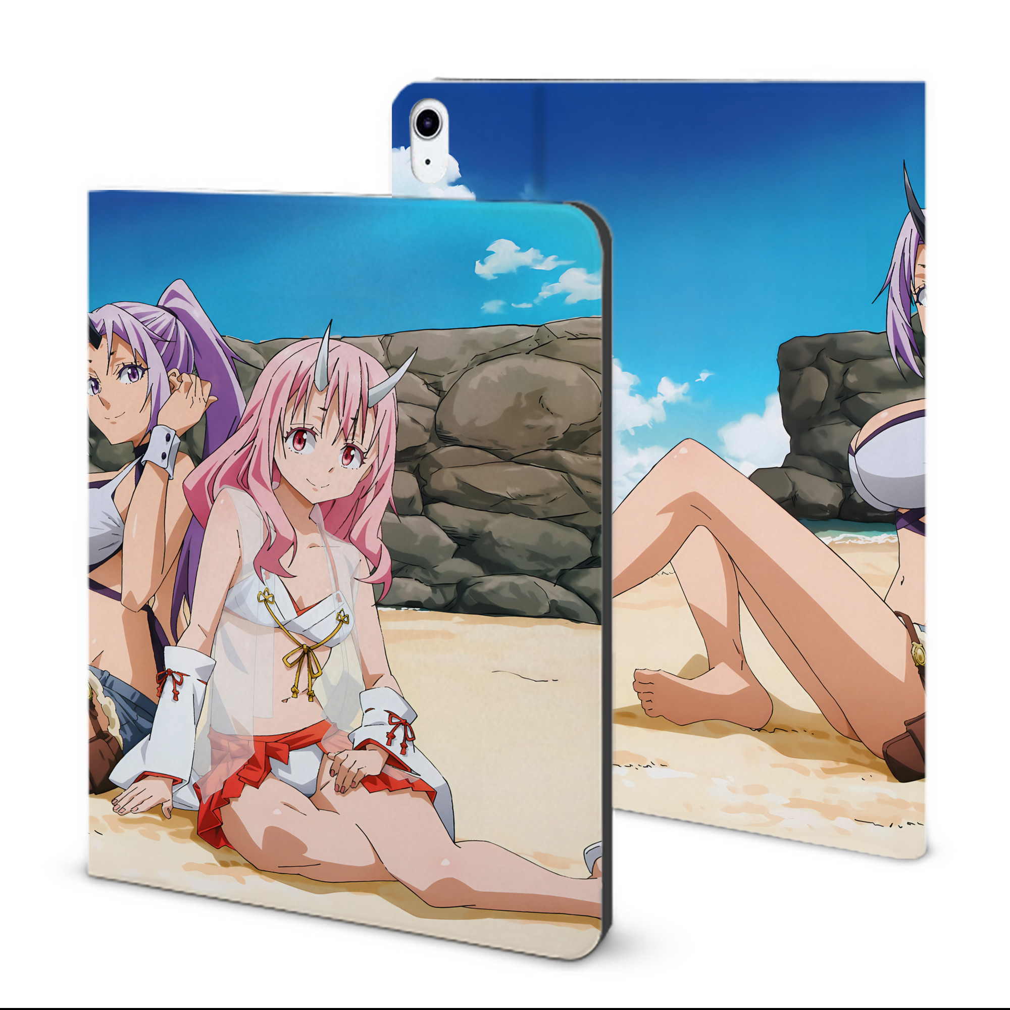 （画像用） 転スラ Regarding Reincarnated to Slime IPad ケース ブック型 PUレザー TPU 耐衝撃 軽量 薄型 ペン収納なし 全面保護 IPad 各モデル対応